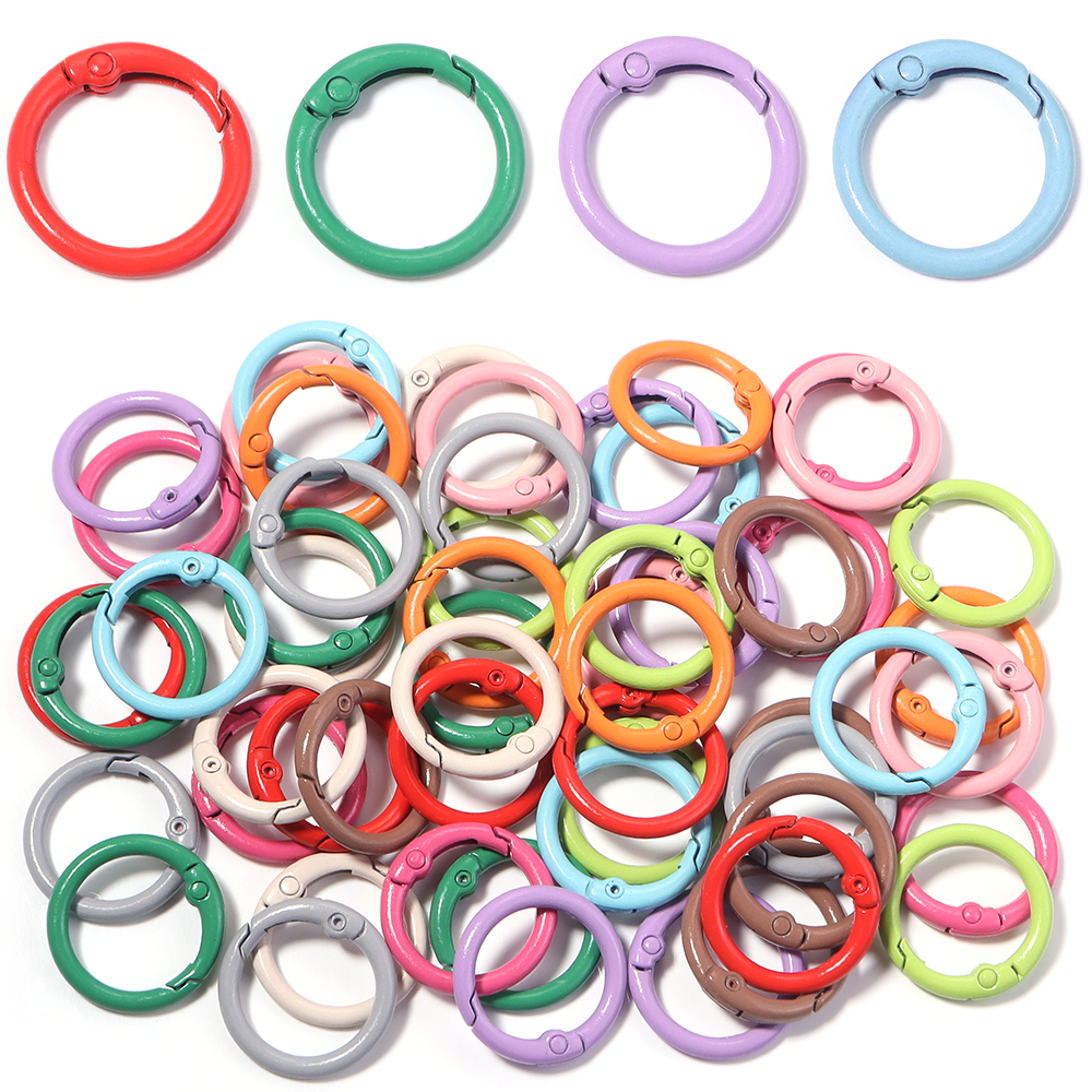 Carabiner Keychain - 20Pcs/Lot Metal O Ring Spring Clasps