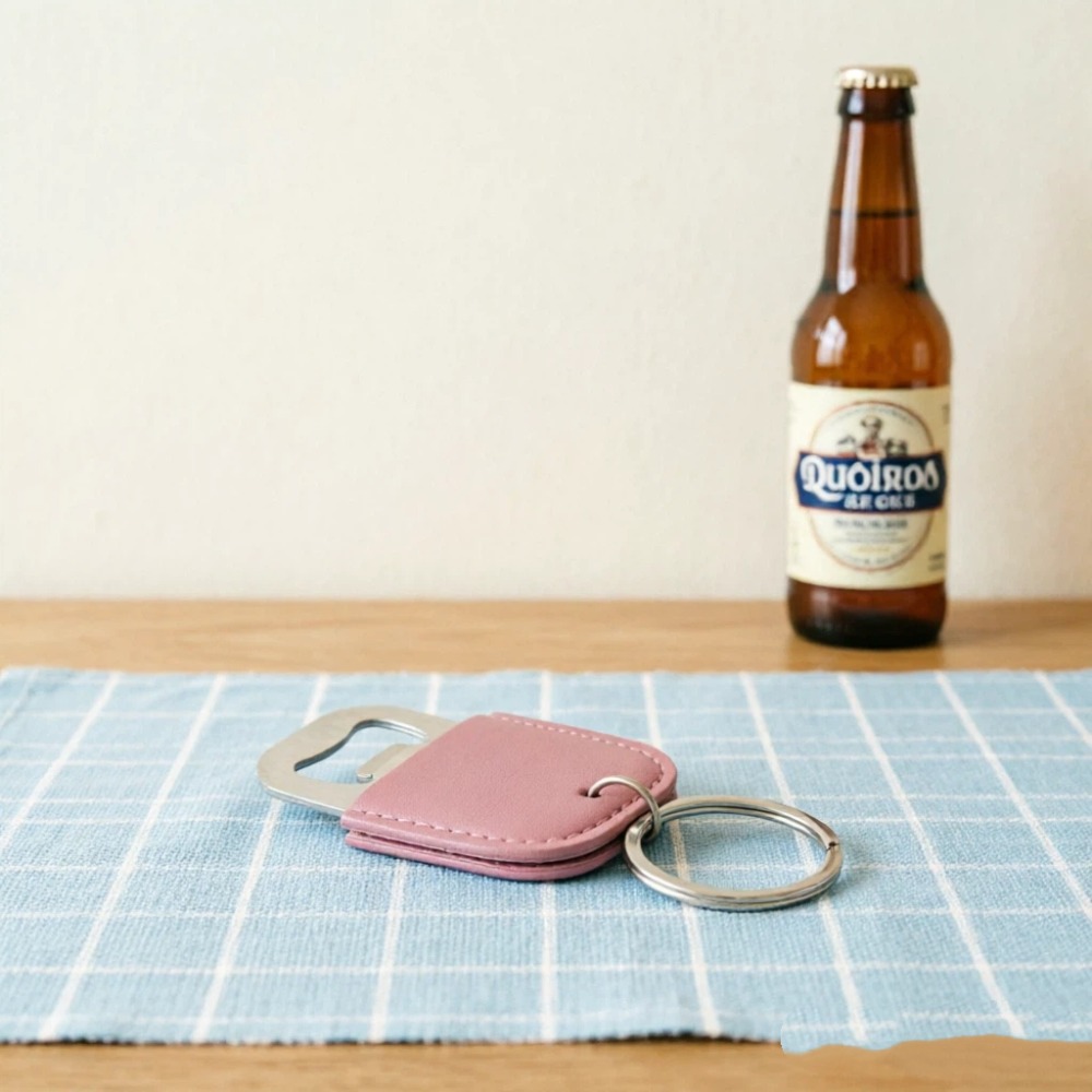 Bottle Opener Keyring - Stainless Steel Bottle Opener Keyring Leather