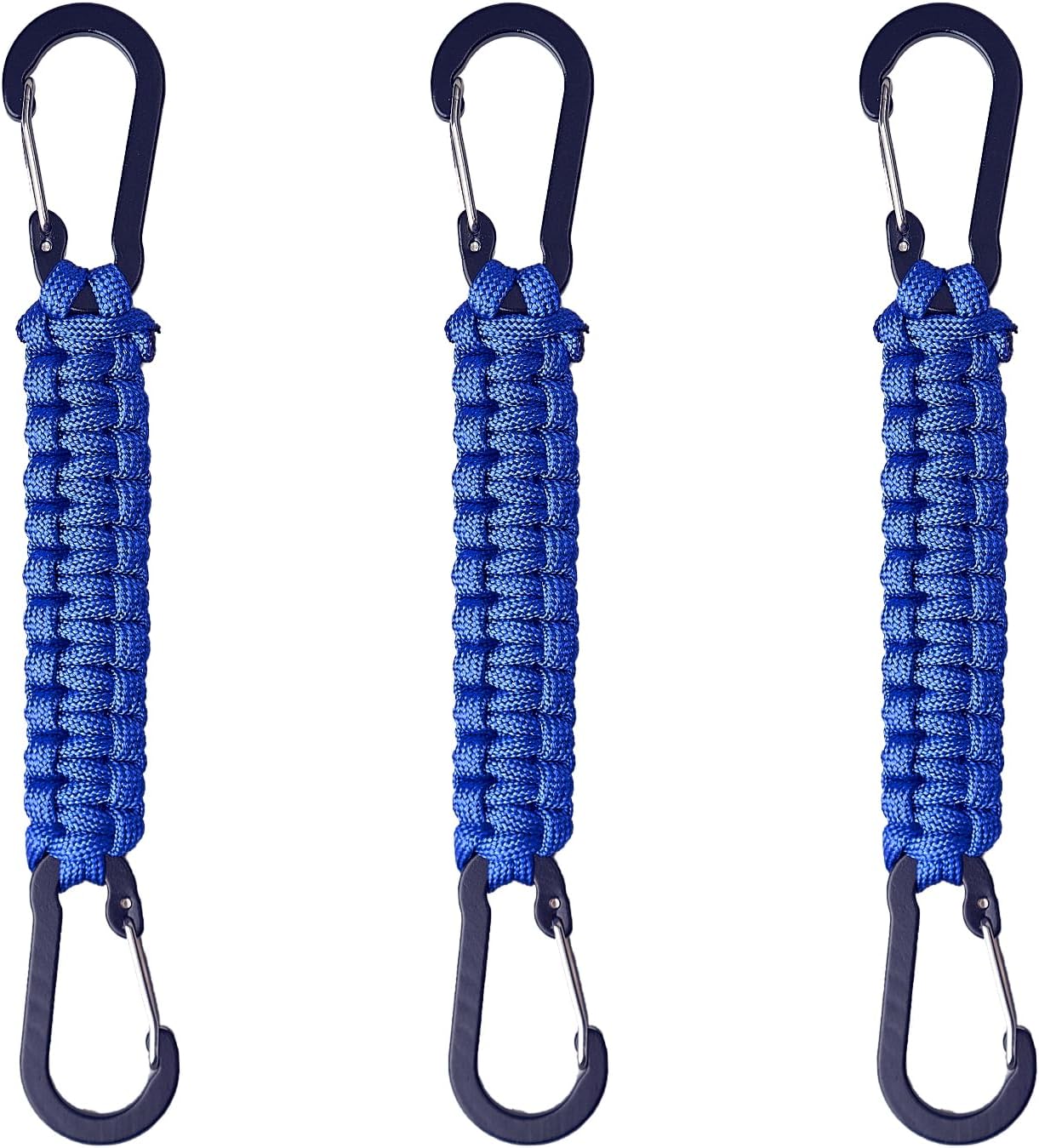 Carabiner Keychain - 3-Pack Paracord Keychain Carabiner Clips -