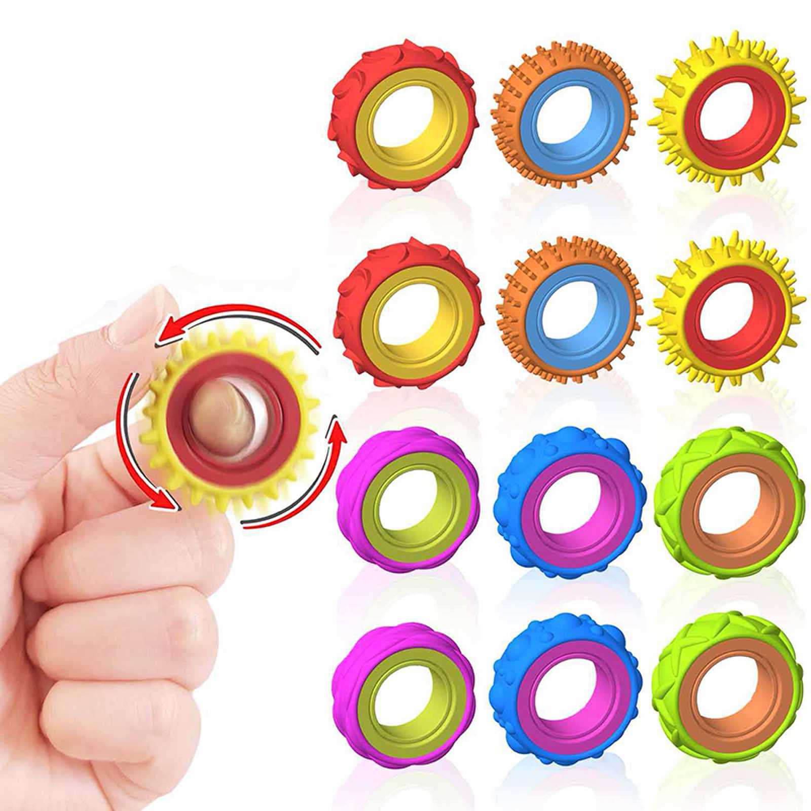 6PCS Rotating Fidget Ring for  – Fidget Spinner Bearing recenzja i cena