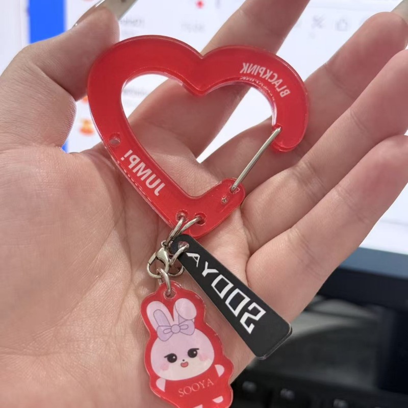 Black Pink Lovely Acrylic Fan‑ – Carabiner Keychain recenzja i cena