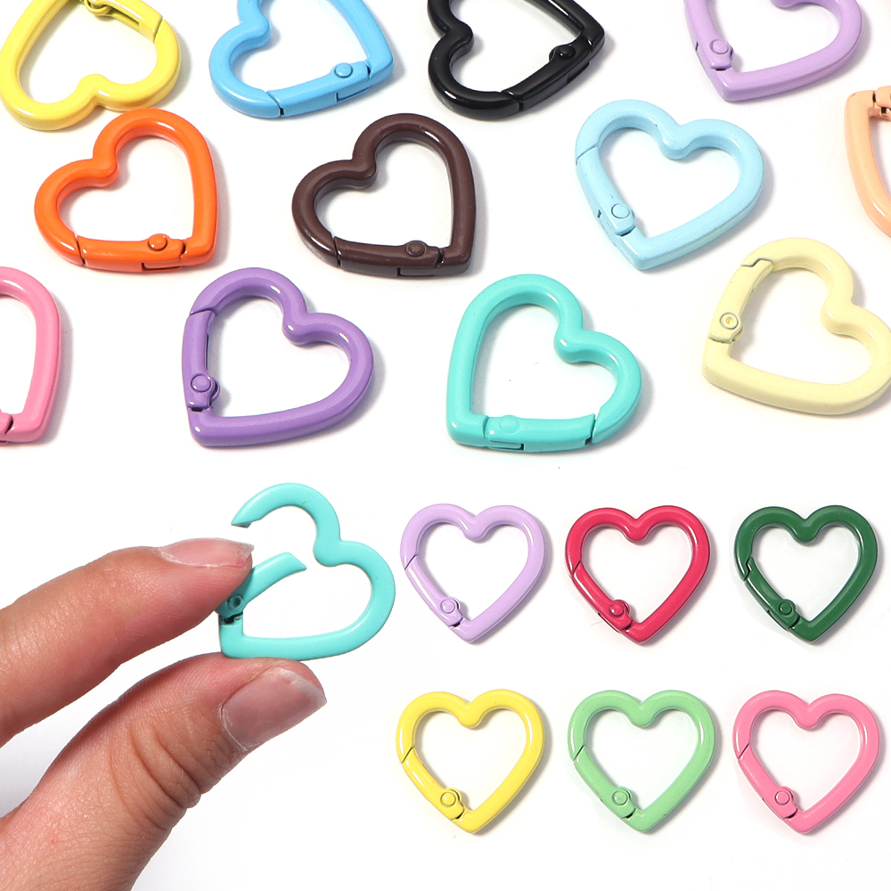 5pcs Alloy Heart Spring Clasps – Carabiner Keychain recenzja i cena
