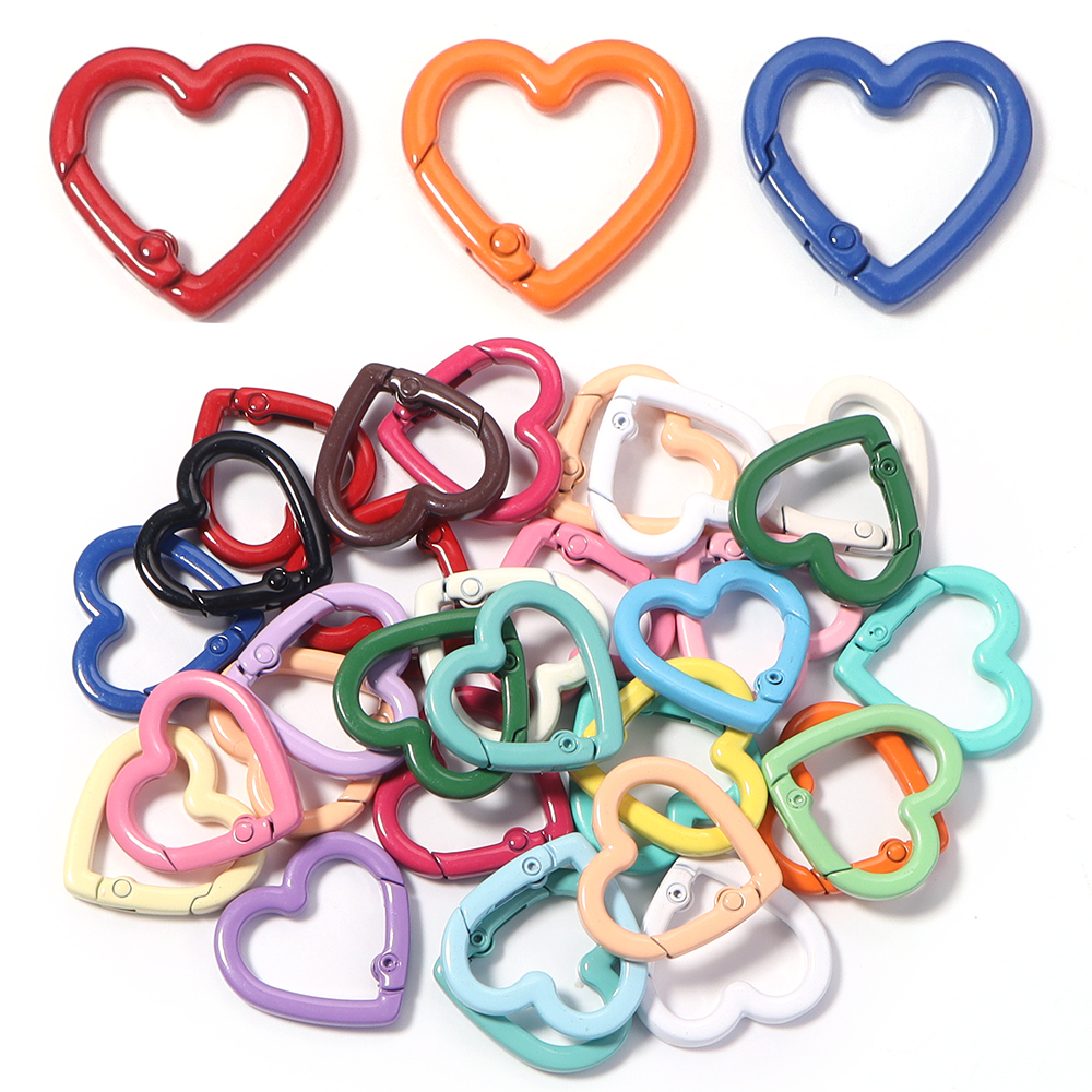 5pcs Alloy Heart Spring Clasps – Carabiner Keychain recenzja i cena